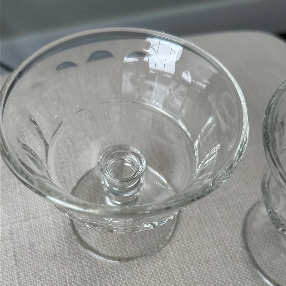 Set of 2 Clear Glass Dessert Coupes